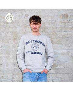 Ronde Hals sweater Delft University Zegel Grijs