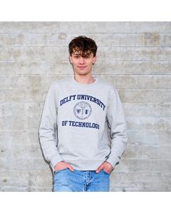 Ronde Hals sweater Delft University Zegel Grijs