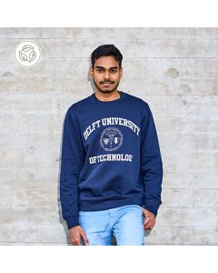 Ronde Hals Sweater Delft University Zegel Navy