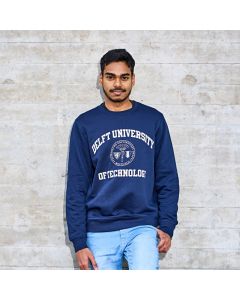 Ronde Hals Sweater Delft University Zegel Navy