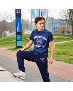 Joggingbroek Unisex Delft University Zegel Navy